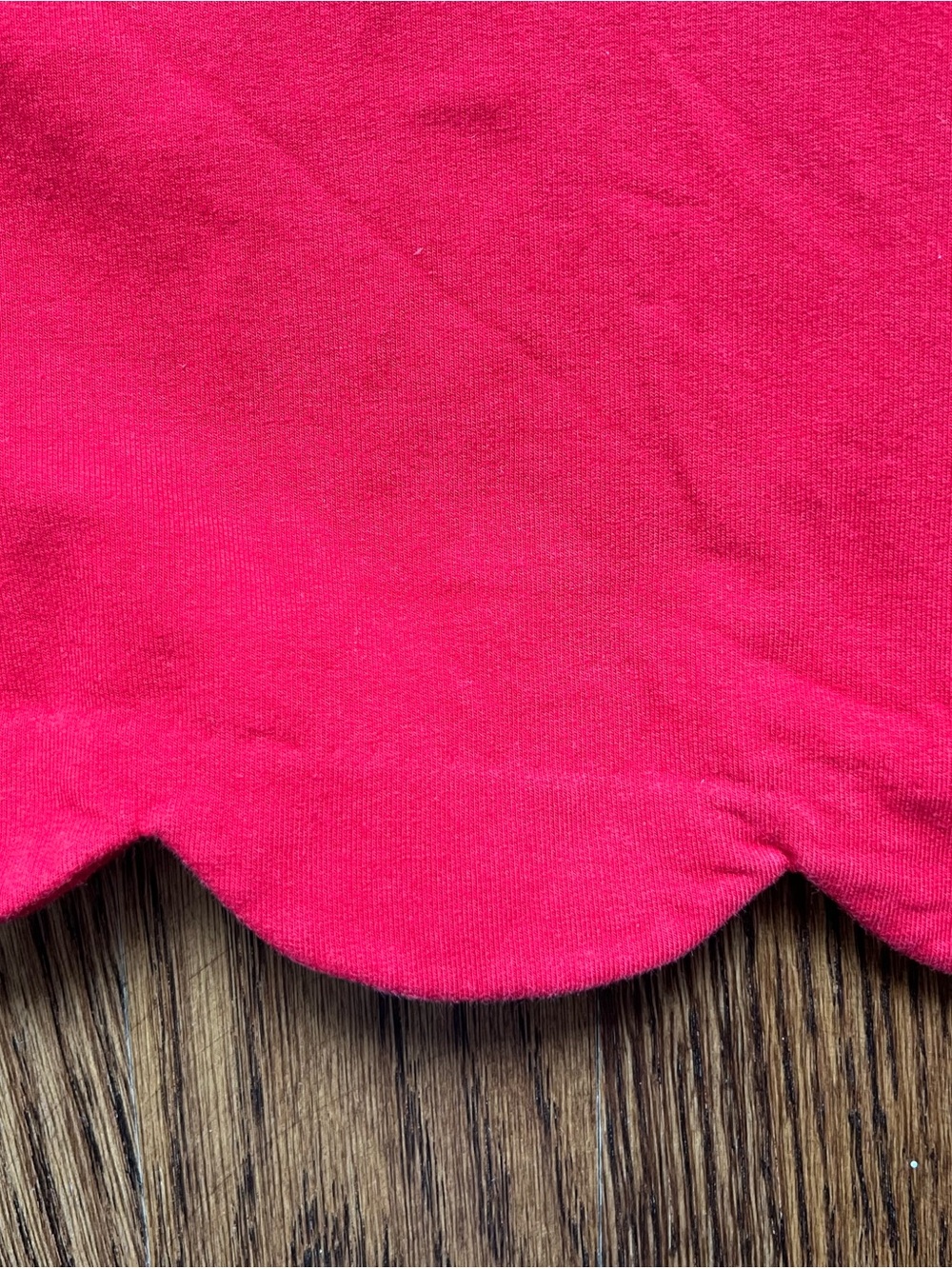Jacadi Bright Red Scalloped Hem Button Fleece Cardigan - Picture 5 of 6